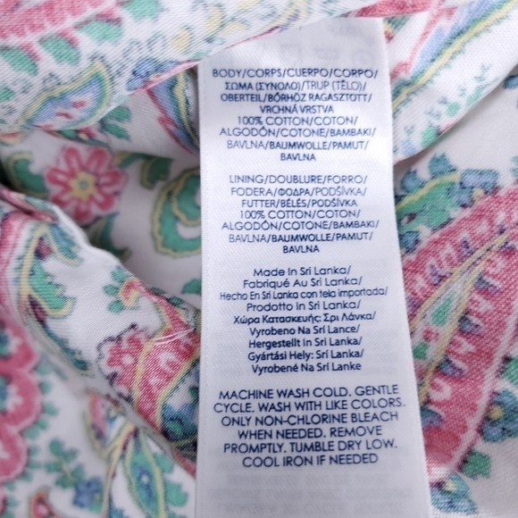 CHAPS White Blue Green Paisley Boho Top M - Picture 3 of 11